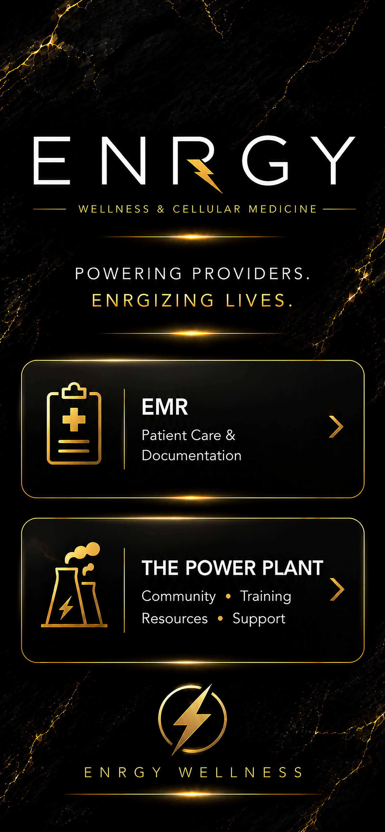 ENRGY Wellness Provider Hub with EMR and The Power Plant options